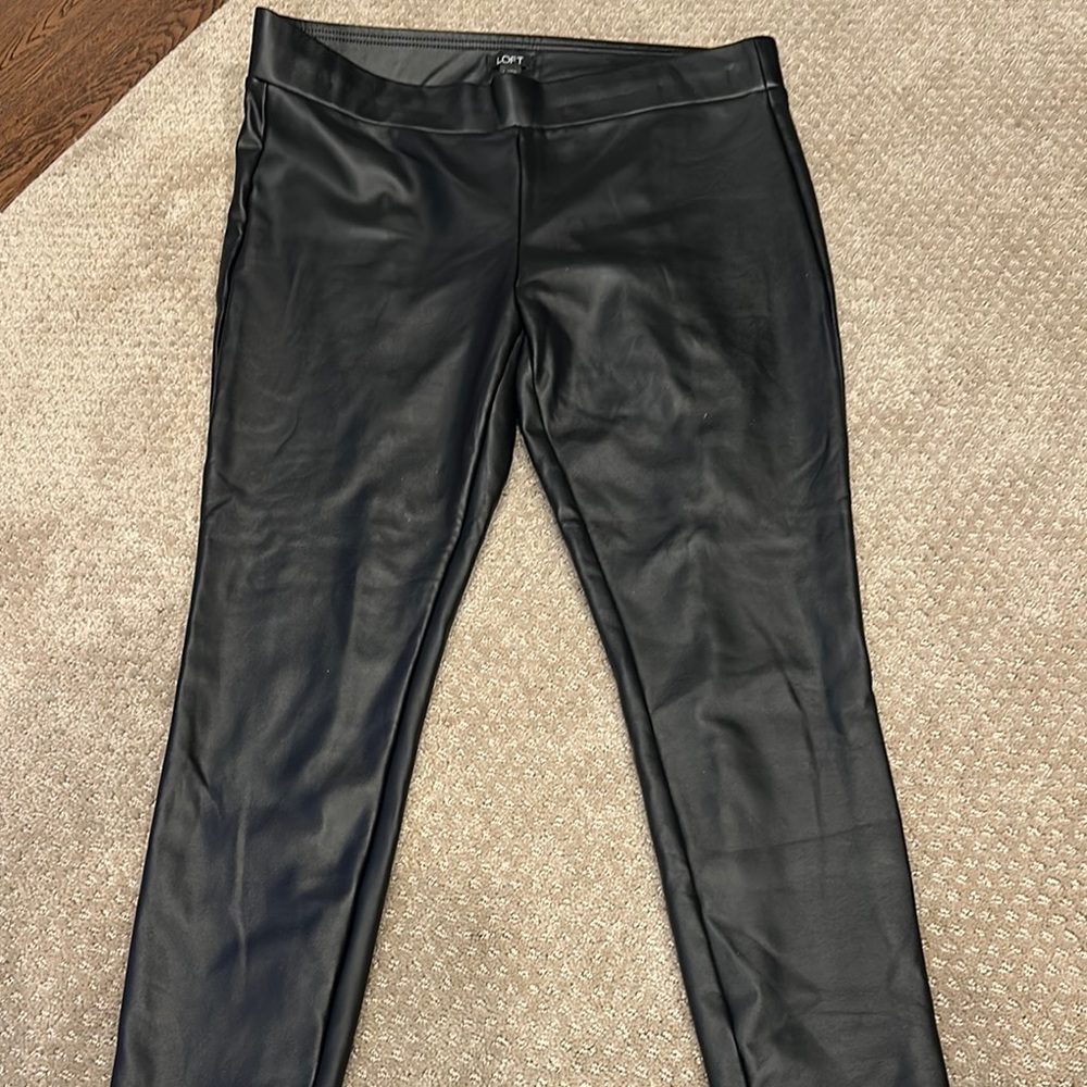 LOFT Black Faux Leather Leggings
